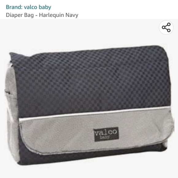 Valco baby Large Luxe Diaper Bag & Baby Changing Mat Navy Silver New - Picture 1 of 6